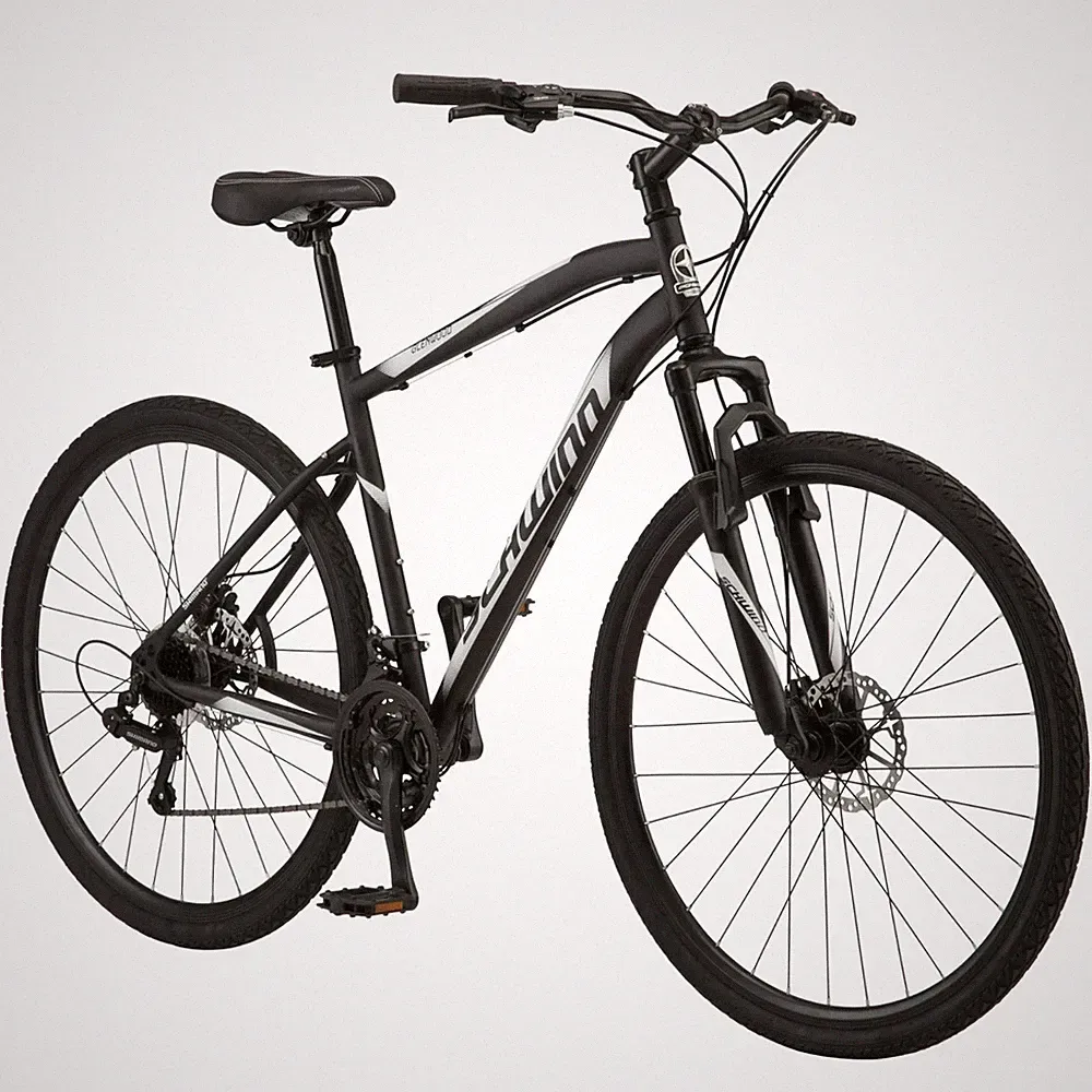Schwinn 700c Glenwood Hybrid Bike, Steel Hybrid Frame, 21-Speed Bicycle, Black